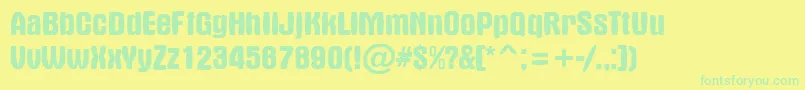 Czcionka AAlternasw – zielone czcionki na żółtym tle