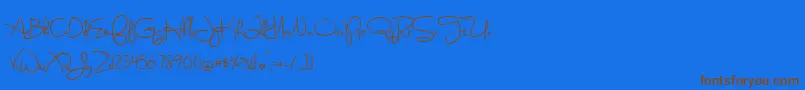 BmdSweetlyBrokenSemibold Font – Brown Fonts on Blue Background