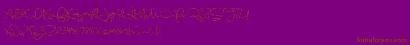 BmdSweetlyBrokenSemibold Font – Brown Fonts on Purple Background