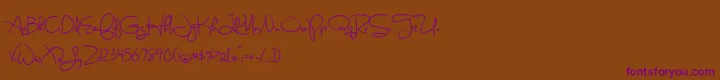 BmdSweetlyBrokenSemibold Font – Purple Fonts on Brown Background