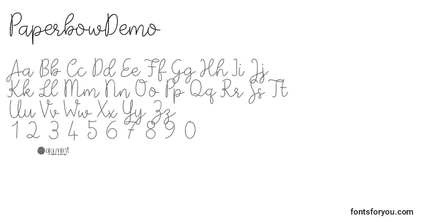 Schriftart PaperbowDemo – Alphabet, Zahlen, spezielle Symbole