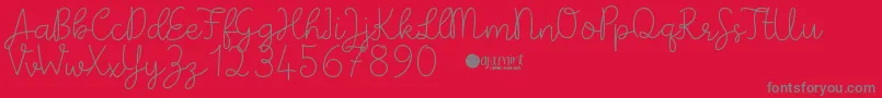 PaperbowDemo Font – Gray Fonts on Red Background