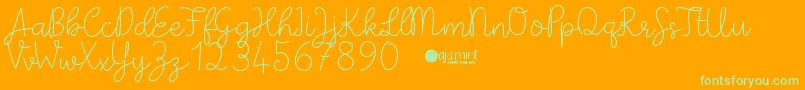 More about PaperbowDemo Font PaperbowDemo Font – Green Fonts on Orange Background