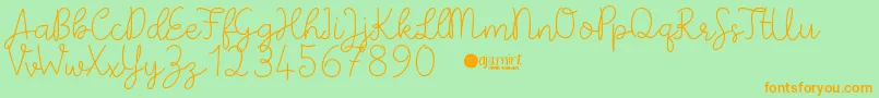 PaperbowDemo Font – Orange Fonts on Green Background