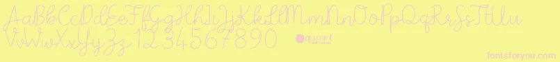 PaperbowDemo Font – Pink Fonts on Yellow Background