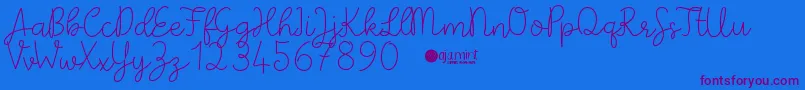 En savoir plus sur la police PaperbowDemo Police PaperbowDemo – polices violettes sur fond bleu