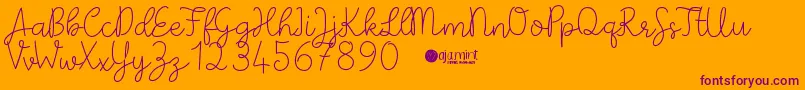 PaperbowDemo Font – Purple Fonts on Orange Background