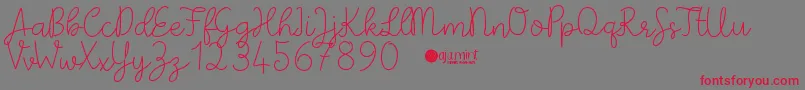 PaperbowDemo Font – Red Fonts on Gray Background
