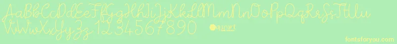 PaperbowDemo Font – Yellow Fonts on Green Background