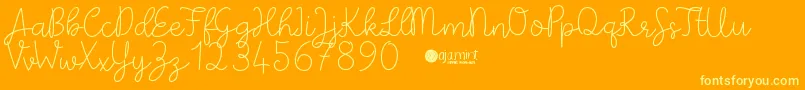 PaperbowDemo Font – Yellow Fonts on Orange Background