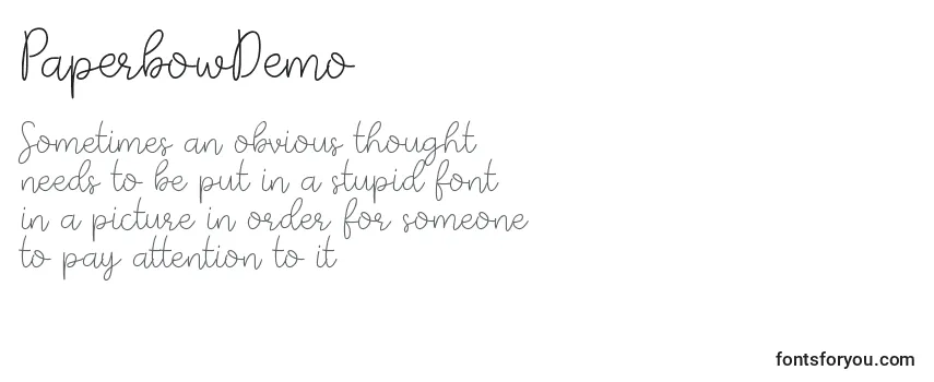 Review of the PaperbowDemo Font