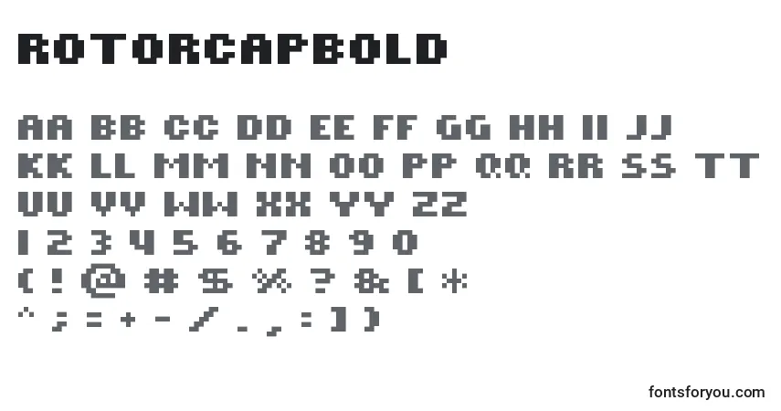 Schriftart RotorcapBold – Alphabet, Zahlen, spezielle Symbole