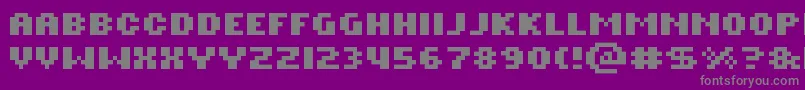 フォントRotorcapBold – 紫の背景に灰色の文字