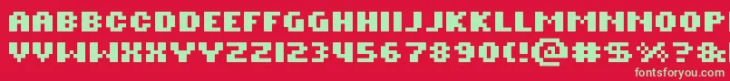 フォントRotorcapBold – 赤い背景に緑の文字