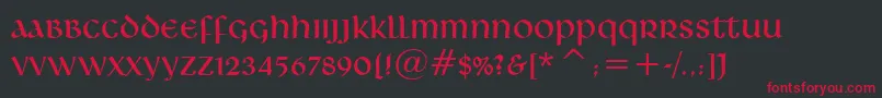LibraBt Font – Red Fonts on Black Background