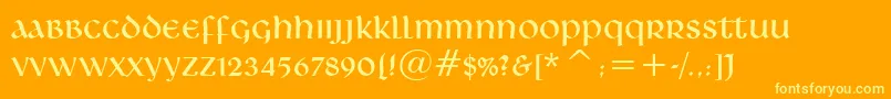 fuente LibraBt – Fuentes Amarillas Sobre Fondo Naranja