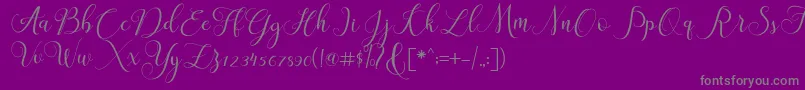 ClaudiaScript-Schriftart – Graue Schriften auf violettem Hintergrund