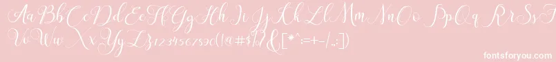 ClaudiaScript-Schriftart – Weiße Schriften auf rosa Hintergrund