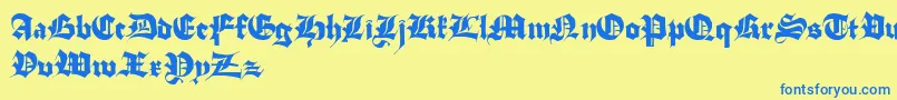 StuttgartGothicDemo Font – Blue Fonts on Yellow Background