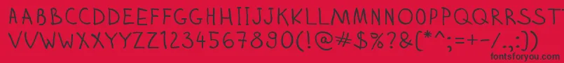 Zhizn-fontti – mustat fontit punaisella taustalla