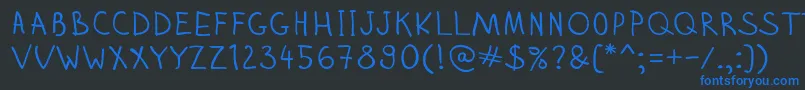 Шрифт Zhizn – синие шрифты на чёрном фоне
