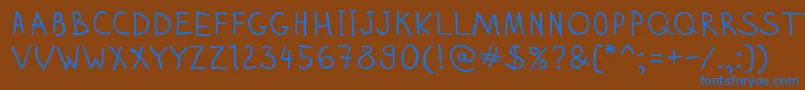 フォントZhizn – 茶色の背景に青い文字