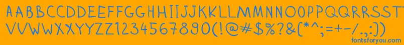 Шрифт Zhizn – синие шрифты на оранжевом фоне