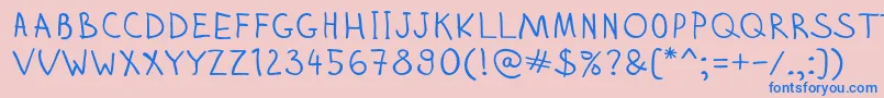 Zhizn-Schriftart – Blaue Schriften auf rosa Hintergrund