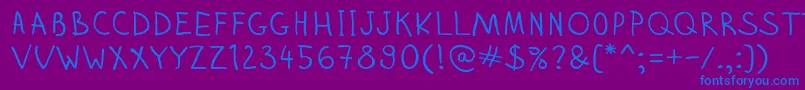 フォントZhizn – 紫色の背景に青い文字