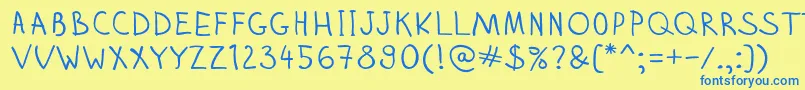 Шрифт Zhizn – синие шрифты на жёлтом фоне