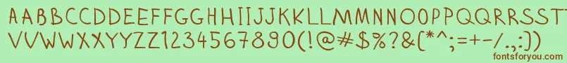 Zhizn-fontti – ruskeat fontit vihreällä taustalla