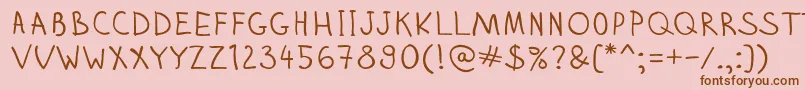 Zhizn-Schriftart – Braune Schriften auf rosa Hintergrund