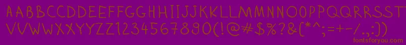 Zhizn-Schriftart – Braune Schriften auf violettem Hintergrund