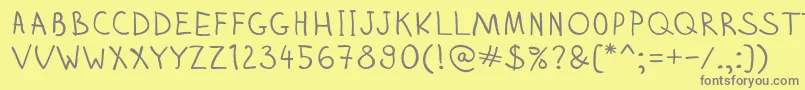 Zhizn-fontti – harmaat kirjasimet keltaisella taustalla