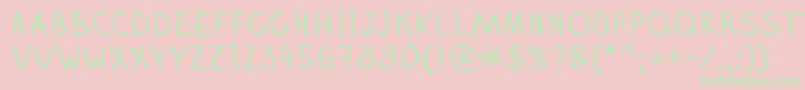 フォントZhizn – ピンクの背景に緑の文字