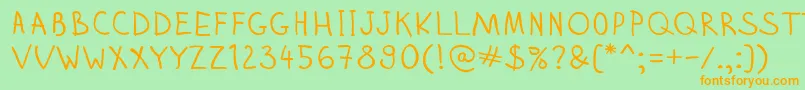 Zhizn Font – Orange Fonts on Green Background