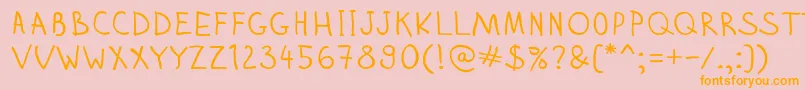 Zhizn-Schriftart – Orangefarbene Schriften auf rosa Hintergrund