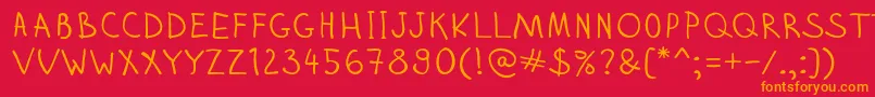 Zhizn Font – Orange Fonts on Red Background