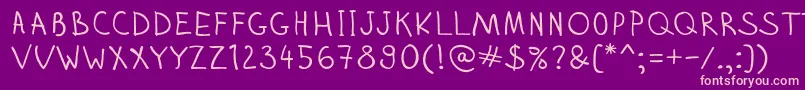 Zhizn-fontti – vaaleanpunaiset fontit violetilla taustalla