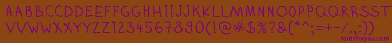 Zhizn-fontti – violetit fontit ruskealla taustalla