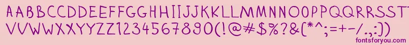 Zhizn-fontti – violetit fontit vaaleanpunaisella taustalla