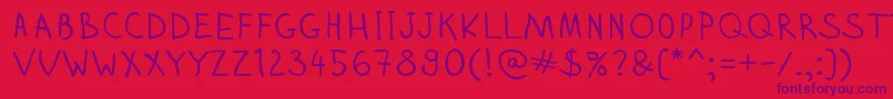 Zhizn-Schriftart – Violette Schriften auf rotem Hintergrund