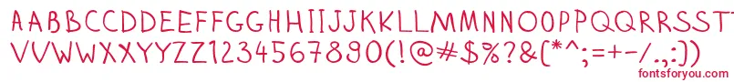 Zhizn-fontti – punaiset fontit valkoisella taustalla