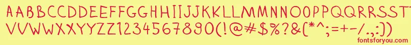 Zhizn-fontti – punaiset fontit keltaisella taustalla