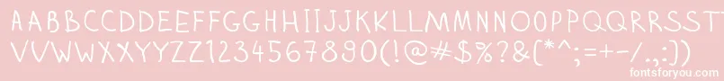Zhizn-fontti – valkoiset fontit vaaleanpunaisella taustalla