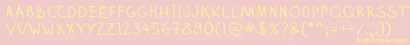 Zhizn-fontti – keltaiset fontit vaaleanpunaisella taustalla