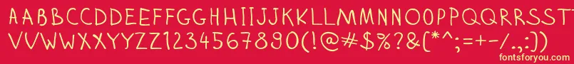 Шрифт Zhizn – жёлтые шрифты на красном фоне