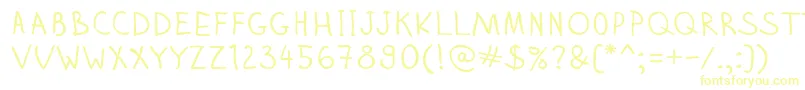 フォントZhizn – 白い背景に黄色の文字