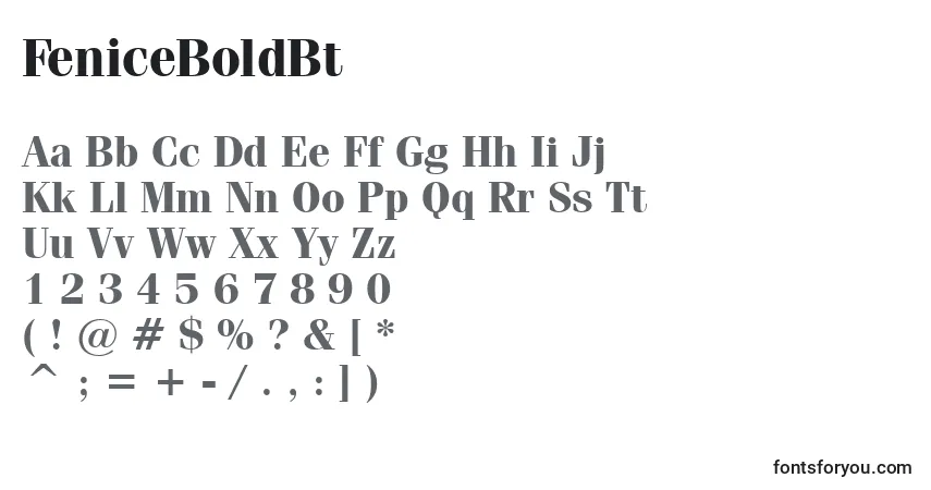 Шрифт FeniceBoldBt – алфавит, цифры, специальные символы