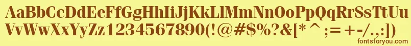 FeniceBoldBt Font – Brown Fonts on Yellow Background